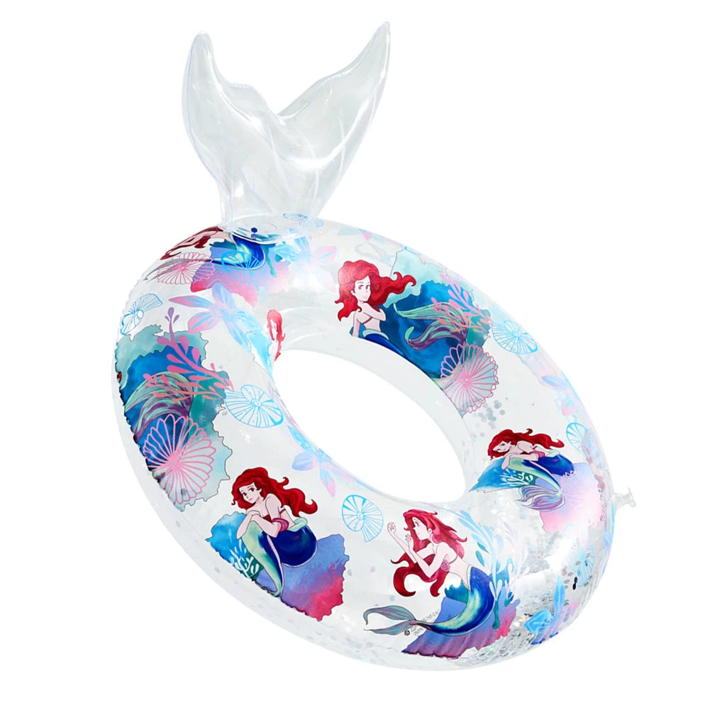 PVC Swimming Lifebelt Ring Smooth Mermaid Swimming Pool Floaters Wear-Resistant Children Convenient Portable for Summer Vacation