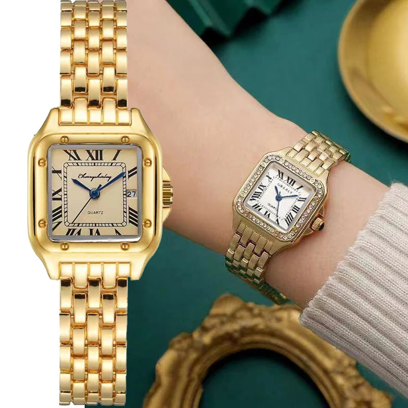 MAYZHISU Luxury Women's Watches Classic Brand Square Ladies Quartz Wristwatches Alloy Strap Business Female Clock Bracelet watch