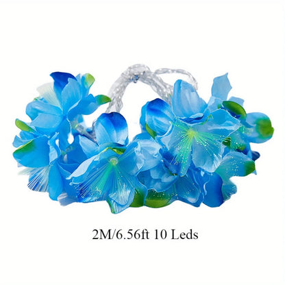 EtherealBe fairy flower string lights featuring blue floral design with 10 LEDs, 2M long for decorative lighting