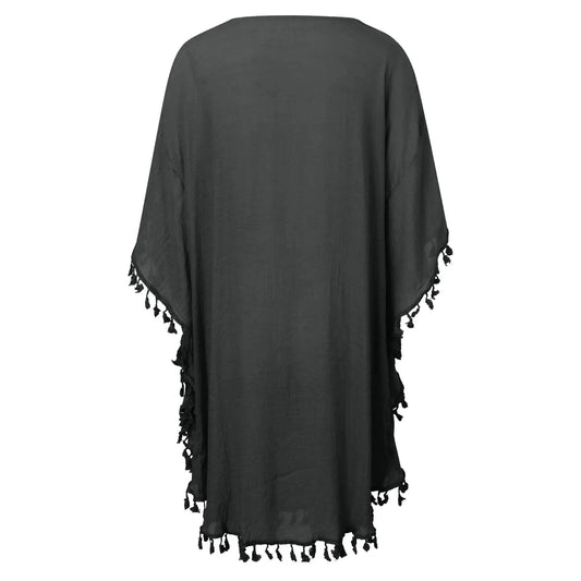 Linen Cover Up Women'S Beach Top With Crochet Patchwork Tassel Swimsuit And Bikini Outerwear Women'S Kimono купальник 2024 тренд