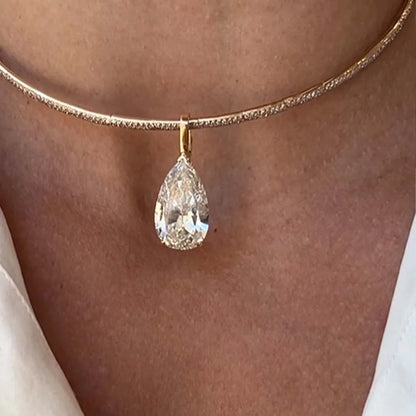 Stonefans Water Drop Pendant Choker Necklace Wedding Luxury Rhinestone Accessories Fashion 2025 Charms Jewelry High Quality Gift