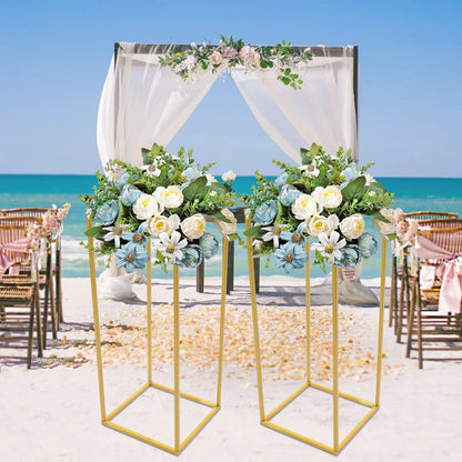 2Pcs Flower Floor Stand Metal Column Flower Stand Flower Arrangement For Wedding Party Dinner Centerpiece