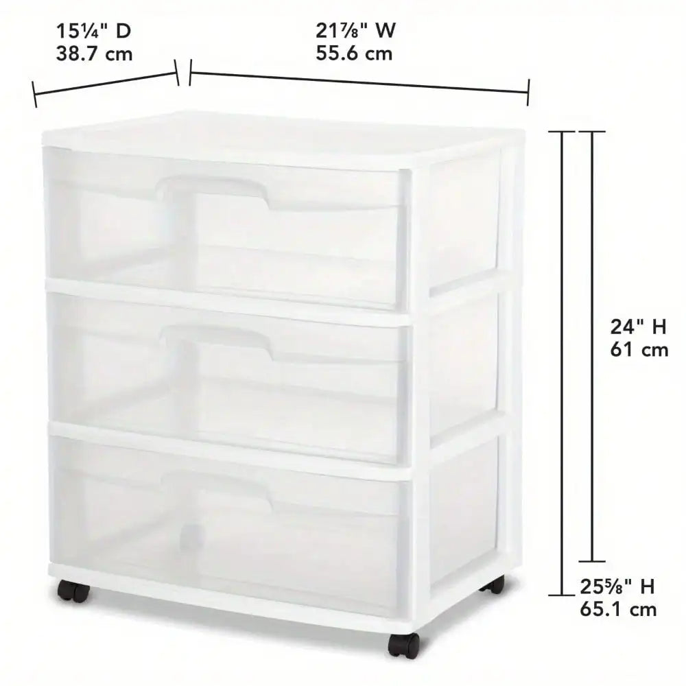Large home 3-type drawer storage trolley, which can even be doubled as a bedside table, allows for clear identification of items