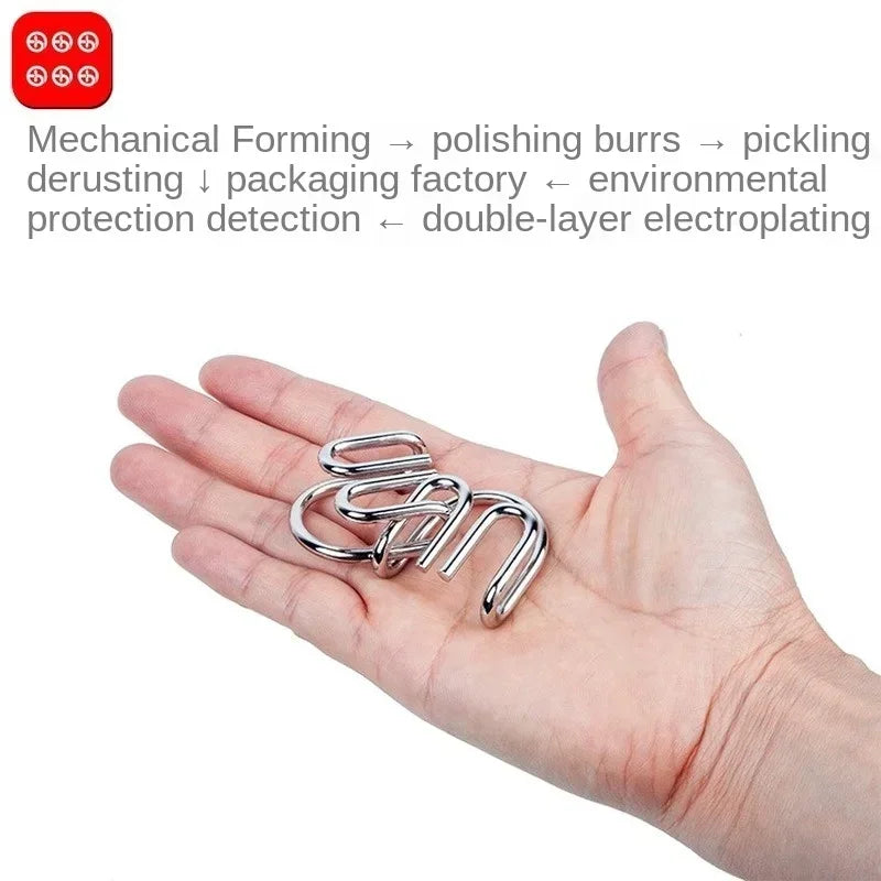 15Pcs/Set Metal Montessori Puzzle Wire Mind Brain Teaser Puzzles Children Adults Interactive Game Reliever Educational Toys