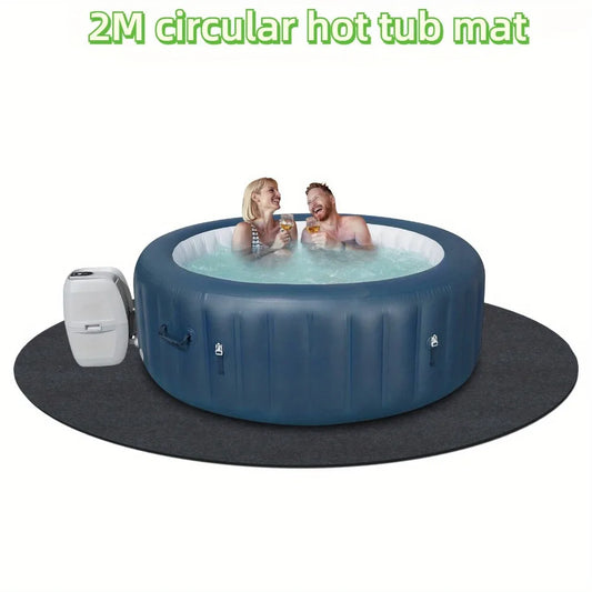 80 "diameter Round Hot Tub Mat, Oversized Inflatable Hot Tub Mat, Absorbent Spa Pool Floor Mat, Reusable Outdoor and Indoor