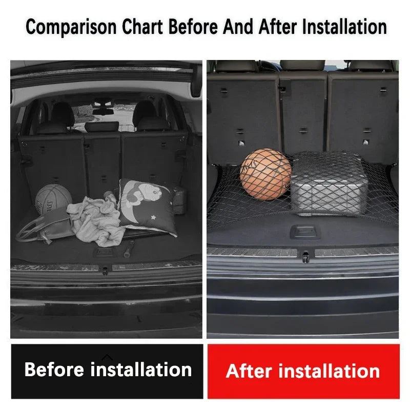 Car Trunk Net For Ford Mondeo Fusion MK5 2014~2022 2020 Pocket Trunk Nylon Elastic Mesh Car Net Holder Pocket Car Accessories