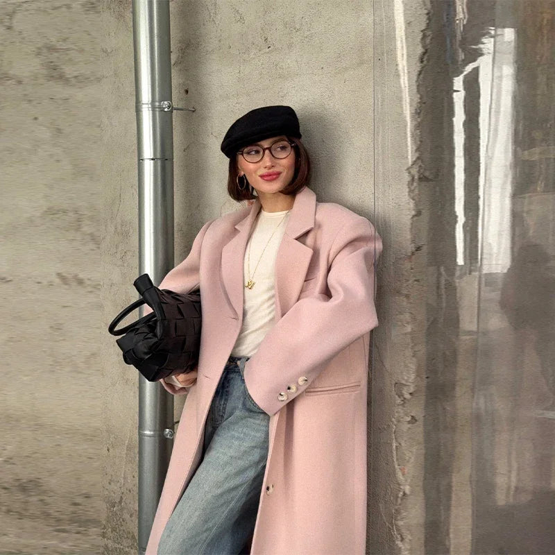 Single Breasted Women 's Winter Jacket Elegant Laple Pockets Thicken Full Sleeve Coats Female 2025 Autumn Winter Woman clothes
