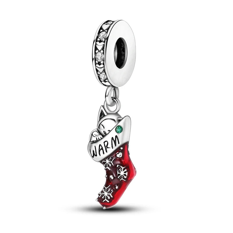 Halloween Christmas 925 Silver Charms Fit Original Bracelet For Women Jewelry Snow Christmas Tree Santa Claus