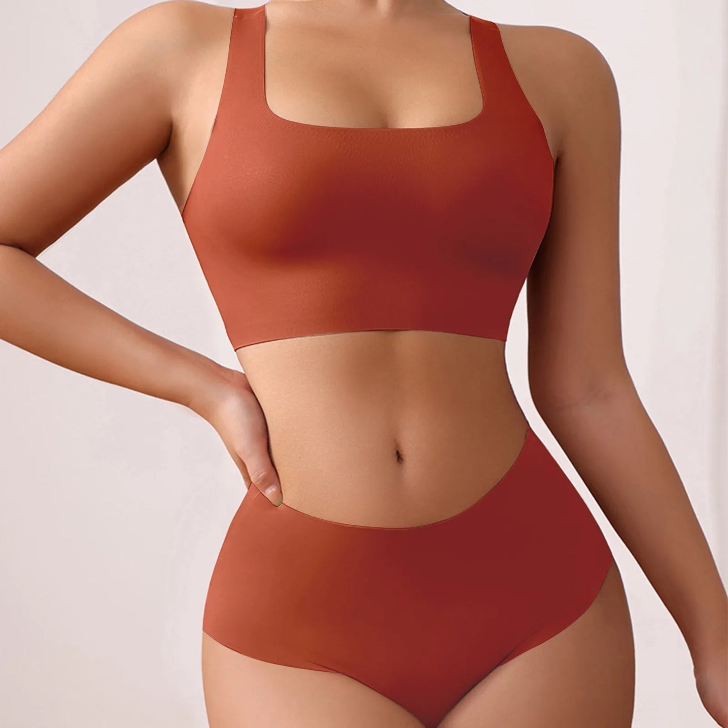 Vest Style Women's Underwear Set Large Size Sports No Underwire Upper Bracket Gathering Removable Pad Women's Medium Briefs Men