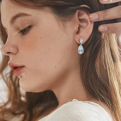 7 Carat Luxury Pear Cut Full Moissnite Drop Earrings for Women S925 Silver Water Drop Diamond Earring with GRA Certificates