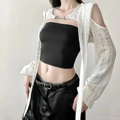 EtherealBe long sleeve lightweight cover up for women, featuring stylish cutout sleeves and a chic design.