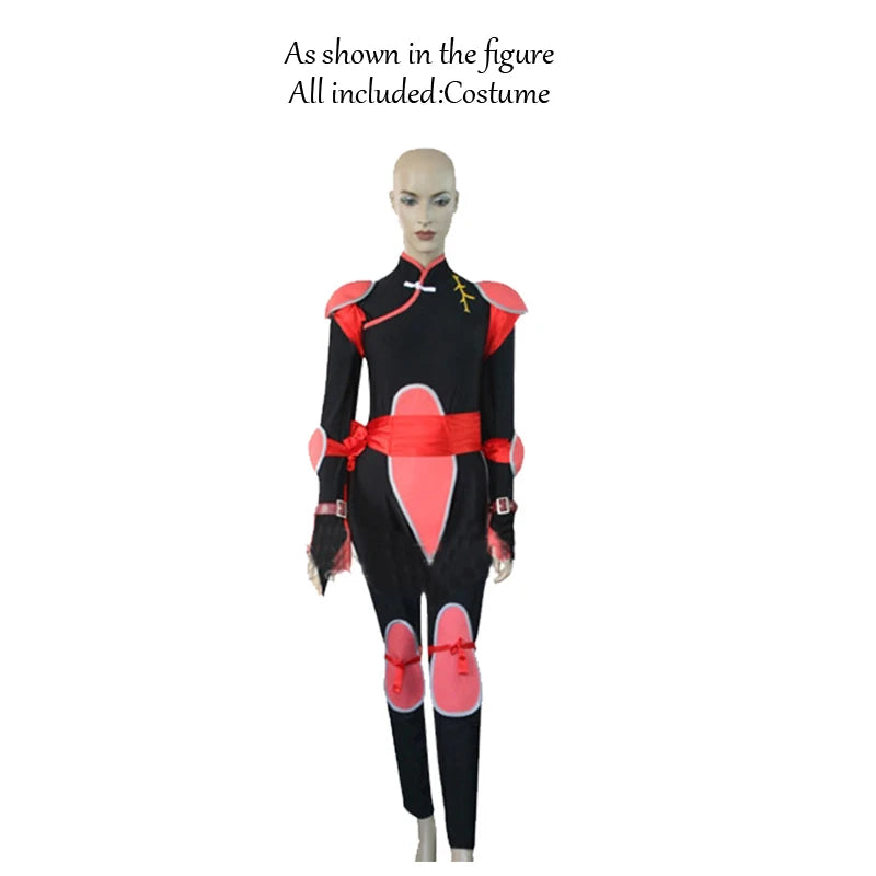 Anime Inuyasha Sango Cosplay Costume Women Black Red Jumpsuit Outfit Halloween Uniform Suit