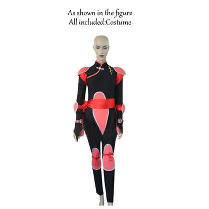 Anime Inuyasha Sango Cosplay Costume Women Black Red Jumpsuit Outfit Halloween Uniform Suit