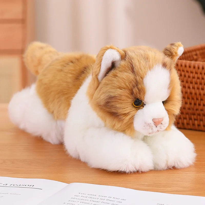 Simulation Cat Pillow Plush Toys Realistic Animal Puppet Cat Pomeranian Pet Doll Girl Home Decor Holiday Christmas Gift For Kids