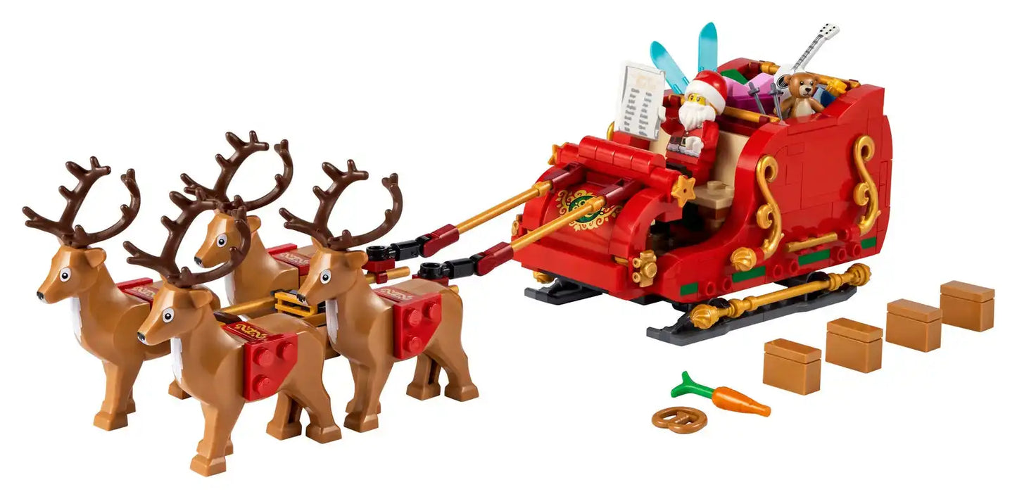 LEGO 40499 Santa's Reindeer Sled Vehicle for Boys and Girls - Educational Building Block Christmas Gift