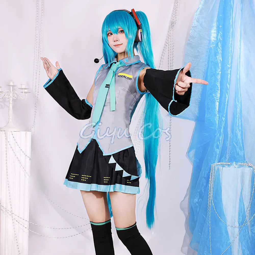 Mikuu Cosplay Costume Carnival Uniform Wig Anime Halloween Costumes Women