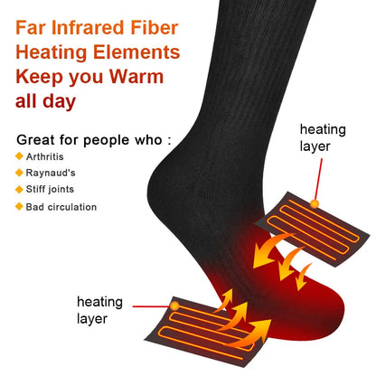 Savior Winter Heated Socks Rechargeable Heating Socks for 2200mah Heated Socks Warmth Outdoor Heated Boots Snowmobile Winter Ski