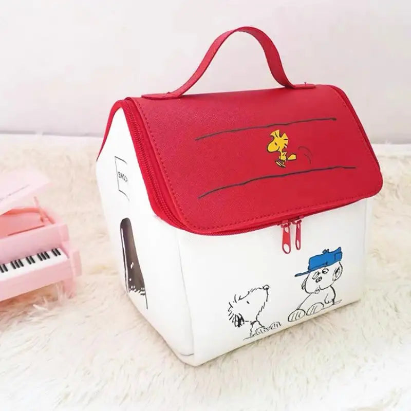 Snoopy Cosmetic Bag Anime Girl Wash Bag High Capacity House Shape Storage Bag Student Portable Cosmetic Bag Simple Wholesale