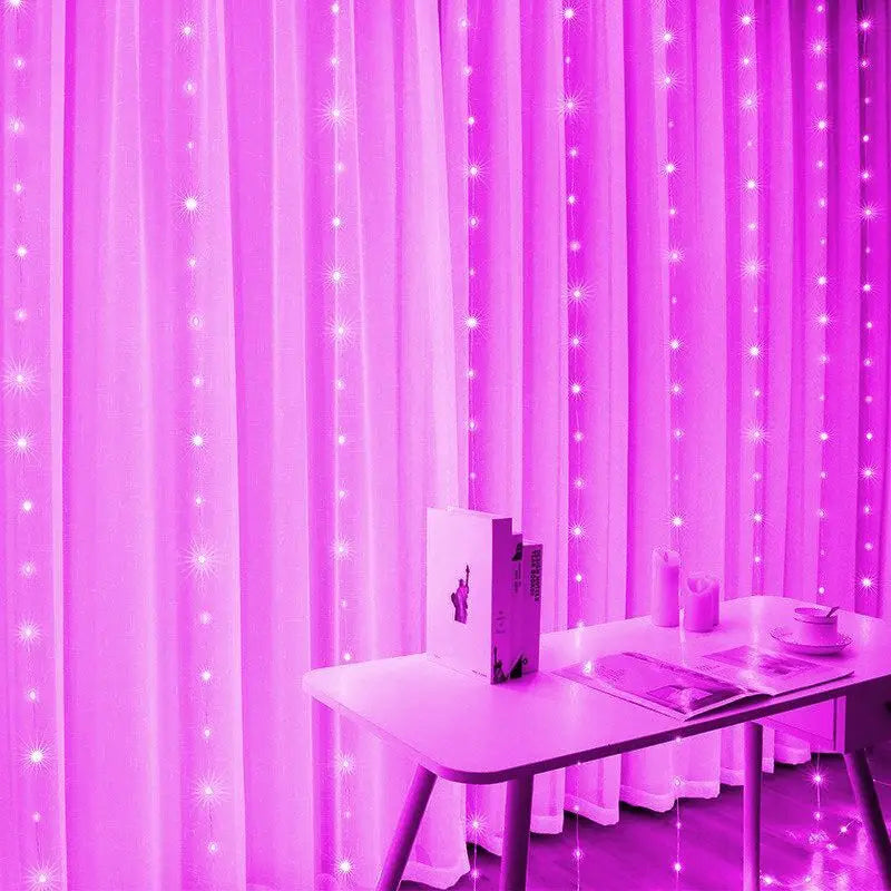 2024 Christmas Home Bedroom Decorations USB Curtain LED String Lights Remote Control New Year 2025 Xmas Party Decor Noel Navidad