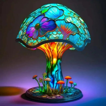 Illusionary Mushroom Table Lamp Colored Resin Plant Flower Series Snail Octopus Creative Color Bedside Retro Night Light