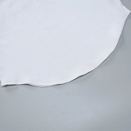 Ribbed Square Neck White Sexy Slim Y2K Crop Tank Top Summer Women Goth Clothes Streetwear Vacation Casual Wholesale
