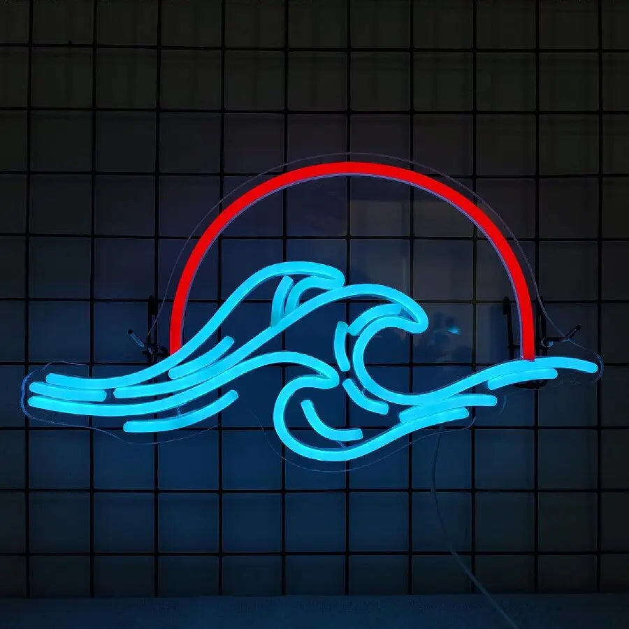 Sunrise Sunset Neon Sign Moon over Sea  LED Light Twilight Wave  Wall Signs for Room Decor Anime Neon Light Acrylic cloud Sign
