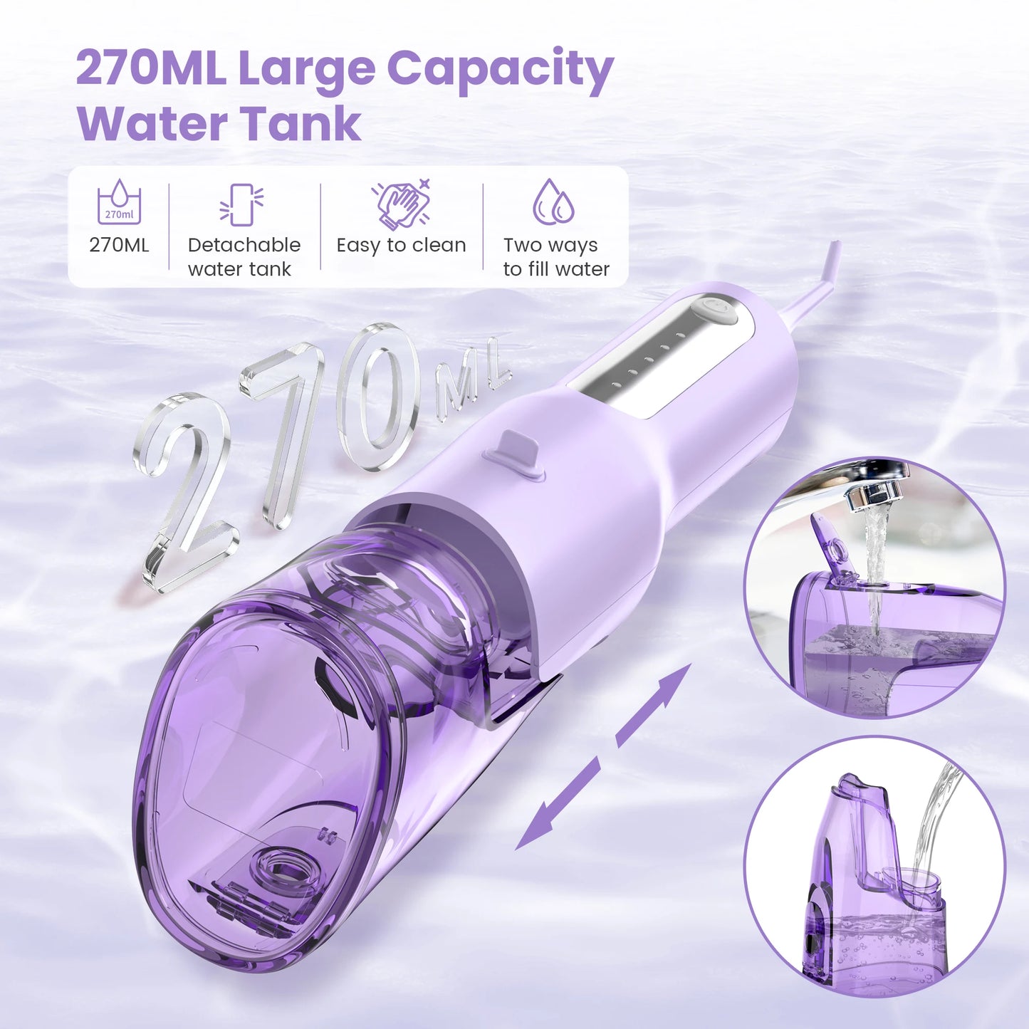 SEJOY Water Flosser for Teeth Irrigator Teeth Whitening Tool Portable Water Pick Personal Care Appliances Dental Teeth Cleaner