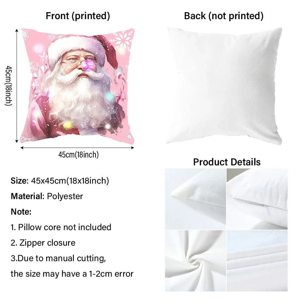 Santa Claus Christmas tree decoration LED luminous pillowcase holiday party supplies super soft skin-friendly pillowcase