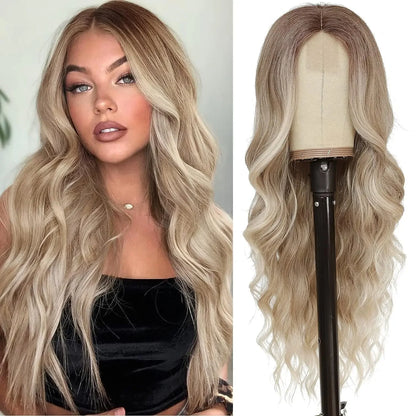 Tereshar Heat Resistant Synthetic Wig for Halloween Christmas Black Long Body Wave Lace Front Wigs for Black Women