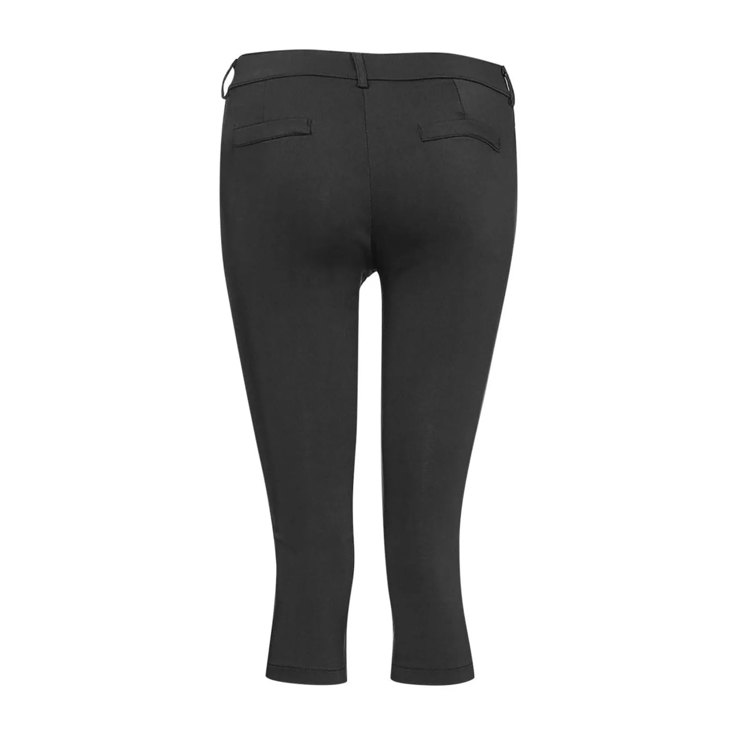Women's Slim Fit Casual Solid Color Button Pocket Capris For Women