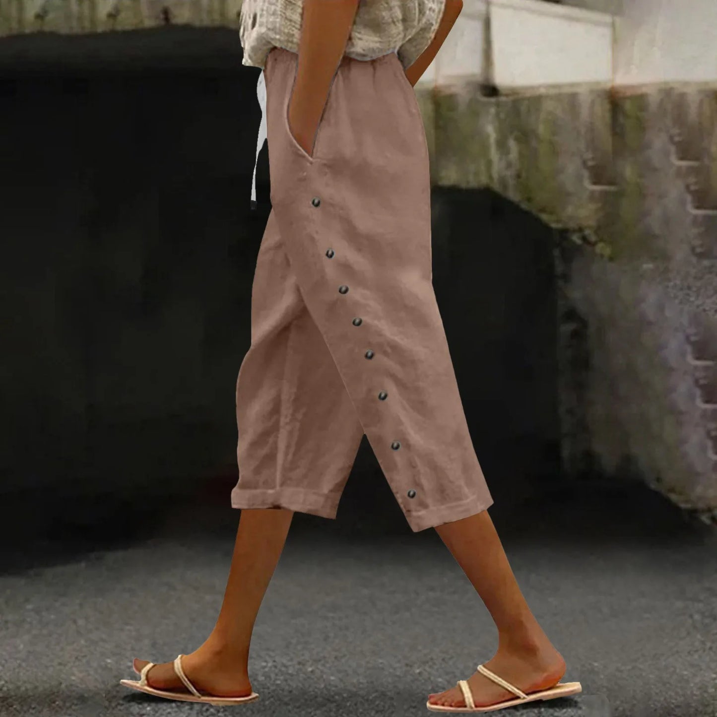 Fashion Casual Summer Capris Women'S High Waisted Short Pants Black White Slim Fit Trousers Street Sports White Black Pants