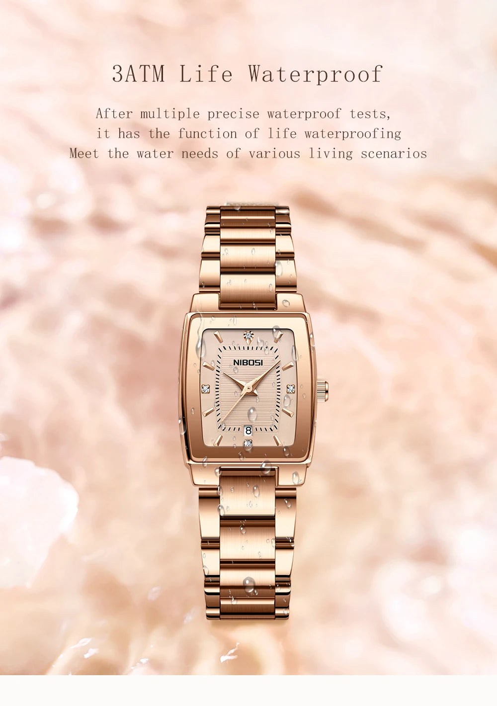 NIBOSI Luxury Ladies Watch Stainless Steel Waterproof Quartz Watch for Woman High Quality Female Clock Elegant Women's Watches
