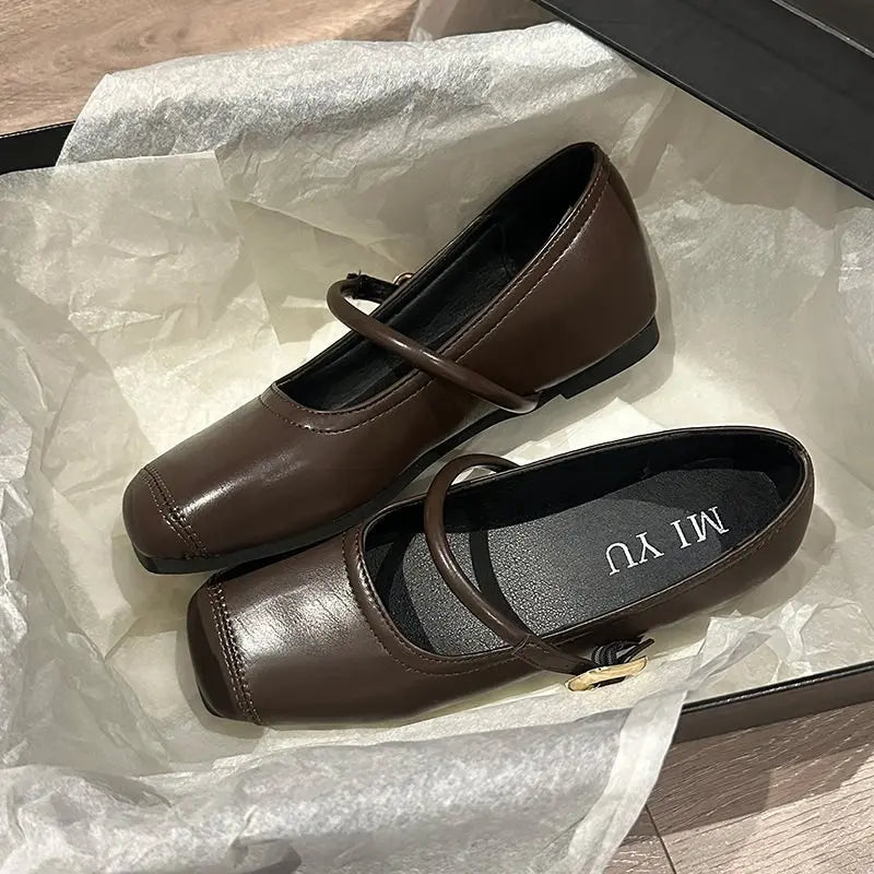 Shoes for Women New Fashion Medium Heeled Women Single Shoes Soft and Comfortable Red Ballet Shoes Zapatos De Mujer