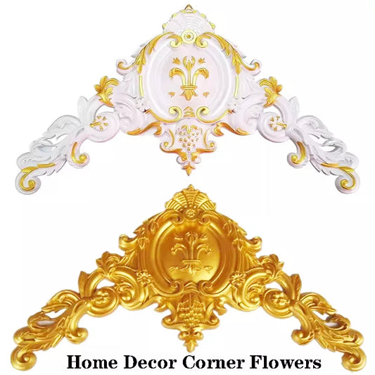 European style ceiling corner flower background wall passway decorative wall stickers Wedding home decoration non-wood carvings