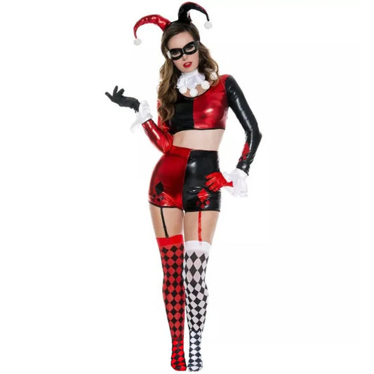 Cosplay Clown Costume Women Joker Outfits Halloween Carnival Party Fancy Suits Performance Bodysuits Carnival Dress Up