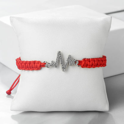 Romantic Cardiac signal Metal Thread Bracelet Red Black Couple Bangles Chain Pulsera Jewelry Gift for Friend