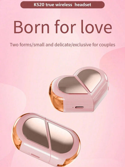 Heart-shaped Rotatable Wireless Bluetooth Earphones Stereo Sound Headphones Touch Control Earbuds Gamer Headsets gifts for girl