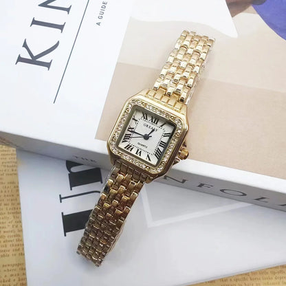 Luxury Fashion Square Women's Watches Brand Ladies Quartz Wristwatch Classic Silver Simple Femme Steel Band relogio feminino