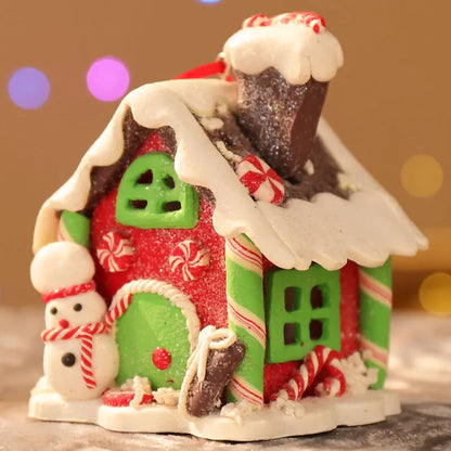 Christmas Theme LED Pendant Snowman Gingerbread Santa Claus Light House Soft Pottery Hanging Tree Home New Year Party Decoration