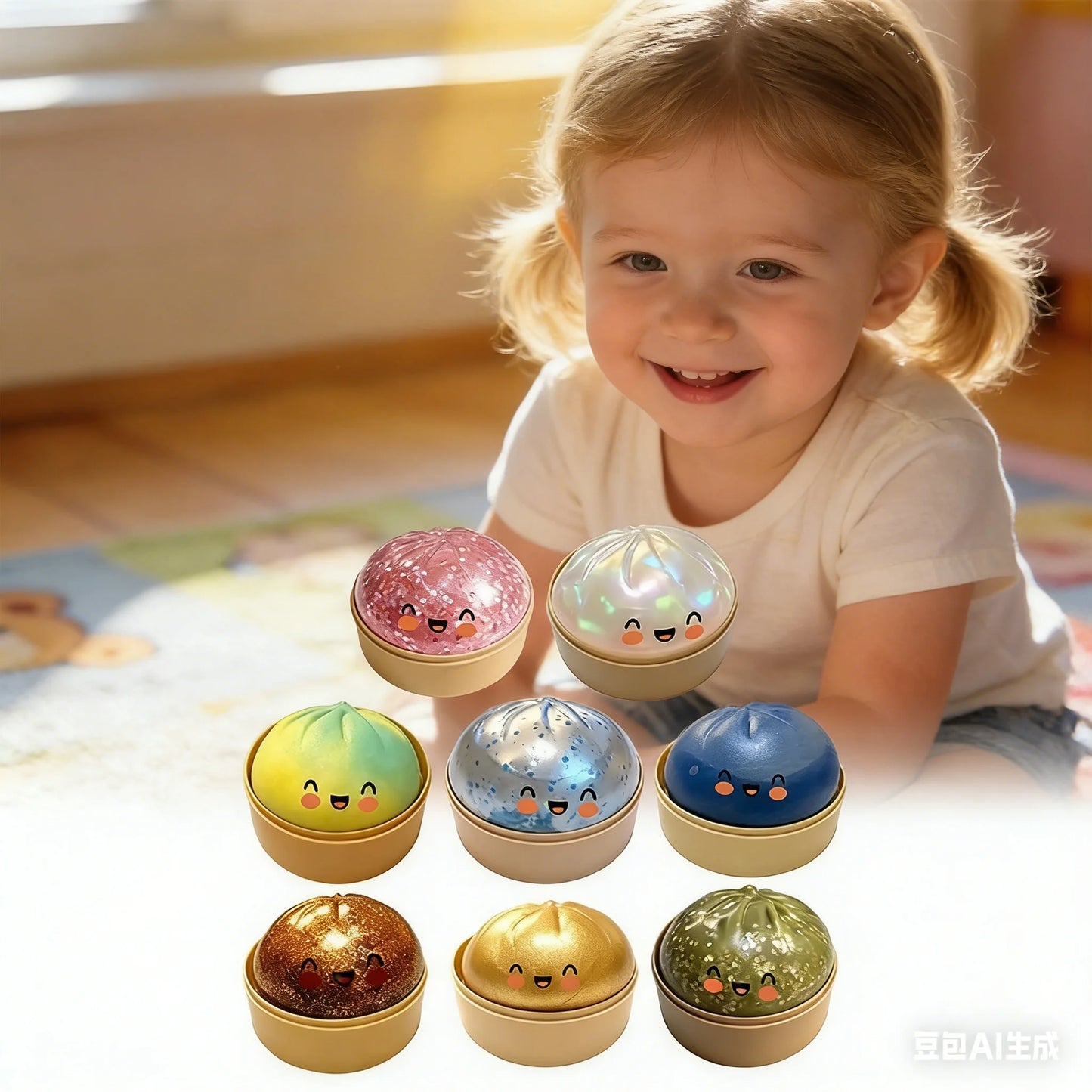 Simulation Flash Dumpling Pressure Ball Slow Rebound Soft Pinch Decompression Baozi  modeling stress relief toy birthday Gifts