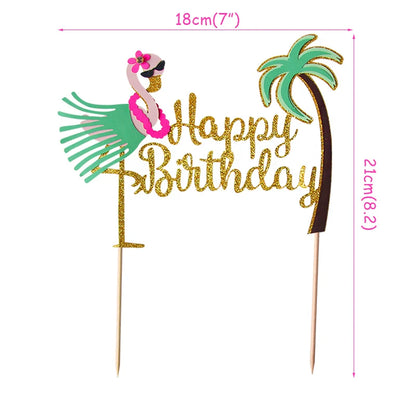 Hawaiian Party Decorations Flamingo Garlands Banner Balloons For ALOHA Luau Party Tropical Summer Beach Birthday Party Supplies