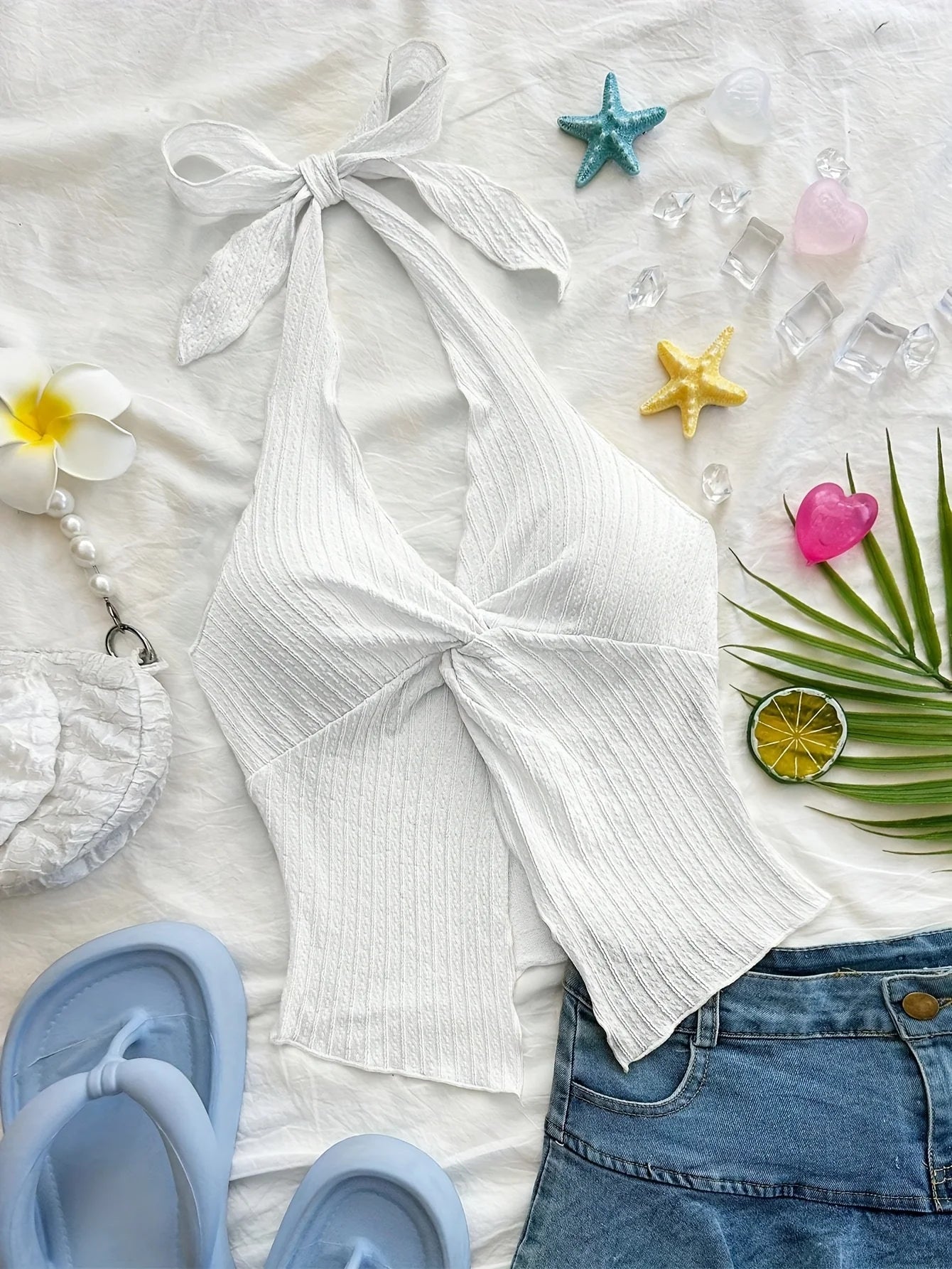 Spring and summer fashion new elegant solid color versatile halter vest single piece