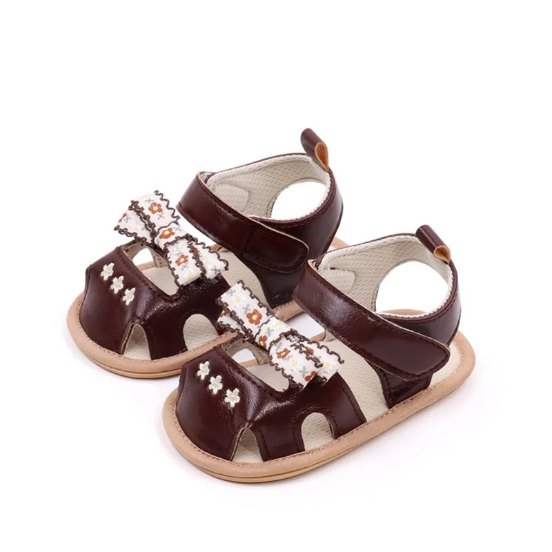 Mary Jane Shoes with Glitter  Bowknot Strap Non-Slip for Baby Infant Child