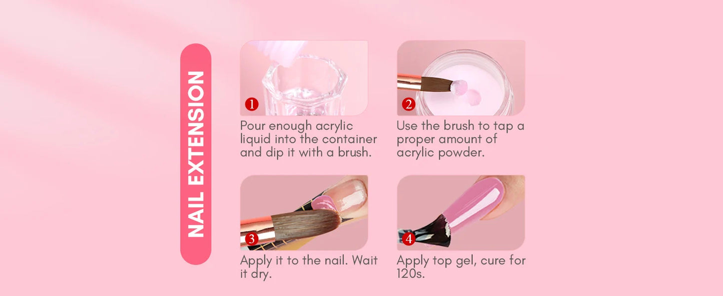 Saviland 7pcs Acrylic Nail Brush Set Size4/6/8/10/12/14/16 Acrylic Brushes for Acrylic Application Acrylic Powder Nail Art