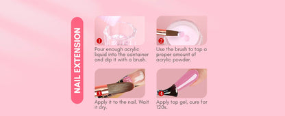 Saviland 7pcs Acrylic Nail Brush Set Size4/6/8/10/12/14/16 Acrylic Brushes for Acrylic Application Acrylic Powder Nail Art