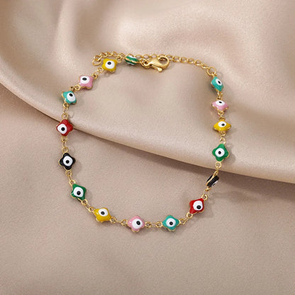 Evil Eye Anklets for Women Stainless Steel Boho Anklet Summer Charm Ankle Bracelet Lucky Amulet Jewelry Beach Accessoires Femme