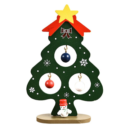 Christmas Tree Children's Handmade DIY Stereo Wooden Christmas Tree Scene Layout Christmas Decorations Ornaments Hot