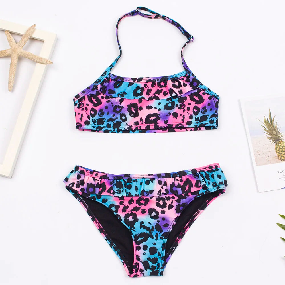 7-14Year Butterfly Print Child Bikini Set 2025 Girls Swimsuit Swimwear For Kids Summer Brazilian Teen Baby Swimming Suit Biquini