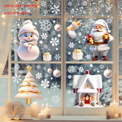 Christmas Window Sticker Merry Christmas Decorations For Home 2025 Cristmas Ornament Xmas Navidad Natal Gifts New Year 2026