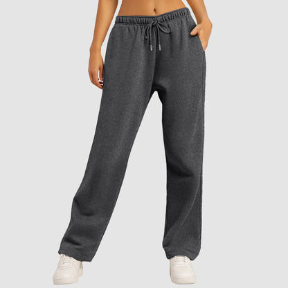 Women’s Drawstring Sweatpants Wide Straight Leg Pants Solid Color Sweatpants Casual Pants For Women 2024 Spring Emale Clothes